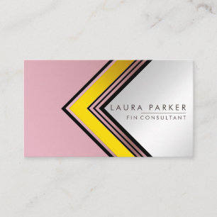 Carte De Visite Or Rose rétro Finance géométrique Moderne