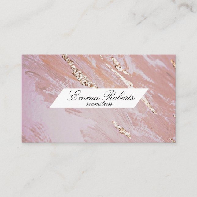 Carte de visite or rose Seamstress (Devant)