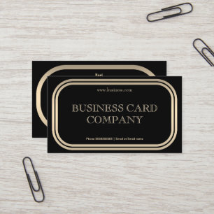 Carte De Visite Or Simple Doré Noir Élégant Classe 2C