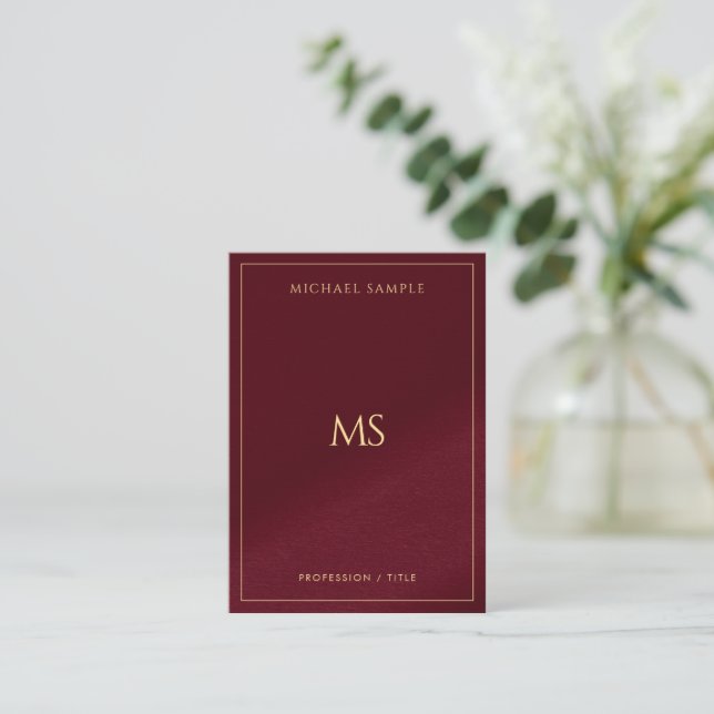 Carte De Visite Or Soie Luxueuse Monogramme Doré Élégant Professio (Debout devant)
