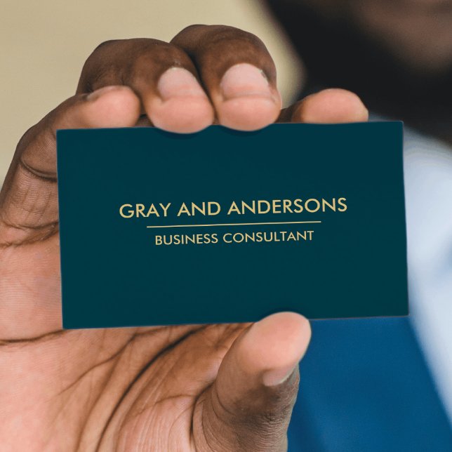CARTE DE VISITE OR TURQUOISE VERT SIMPLE MINIMAL PROFESSIONNEL PRO (Créateur téléchargé)