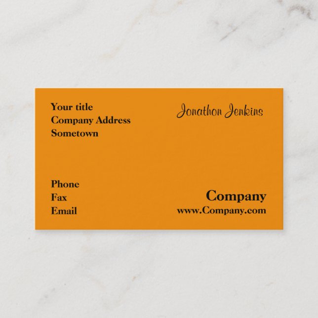 Carte De Visite Orange (Devant)
