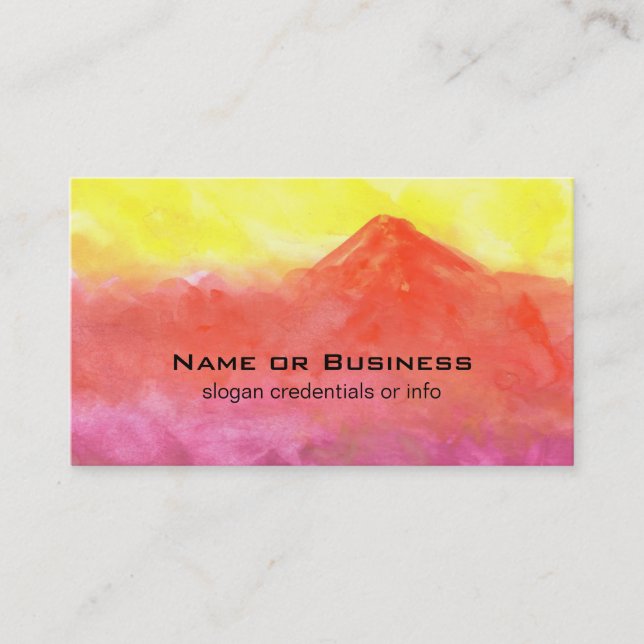 Carte De Visite Orange Abstract Mountain Volcano (Devant)