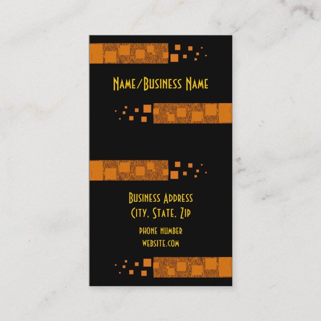 Carte De Visite Orange alerte float abstrait Halloween boîte noire (Devant)