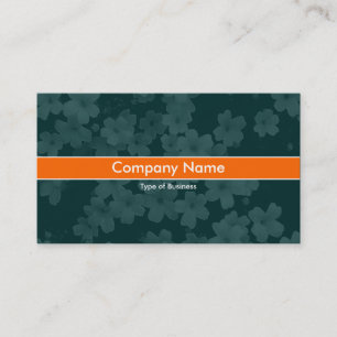 Carte De Visite Orange Band - Fleur Texture - Vert foncé