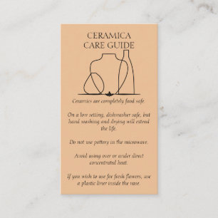 Carte De Visite Orange Black Poterie Vase Céramique Instruction de