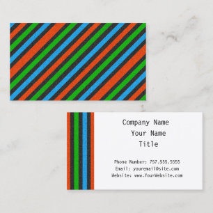 Carte De Visite Orange, Bleu, Vert, Parties scintillant noire rayé