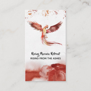 Carte De Visite *~* Orange Burgundy Red Feathers Phoenix Flame