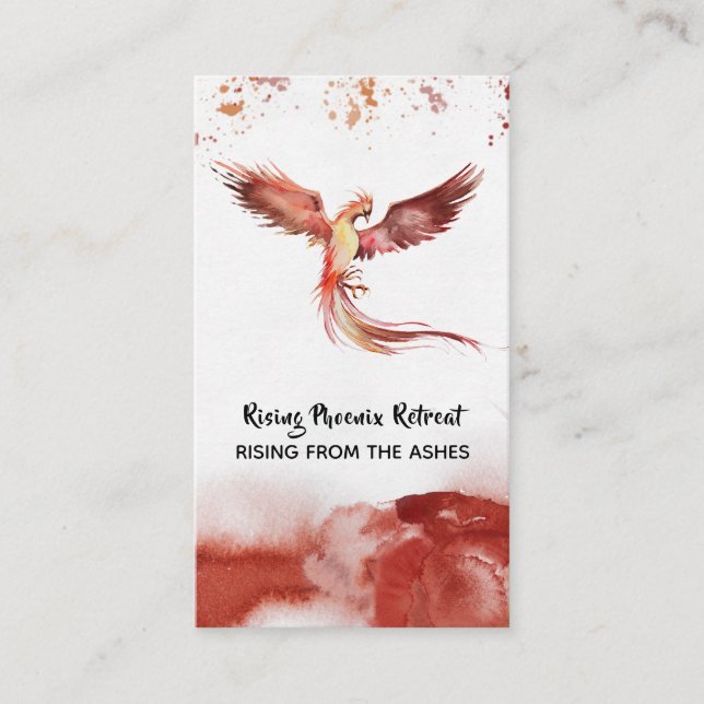 Carte De Visite *~* Orange Burgundy Red Feathers Phoenix Flame (Devant)