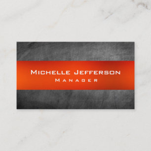 Carte de visite Orange Chalkboard Grey Manager