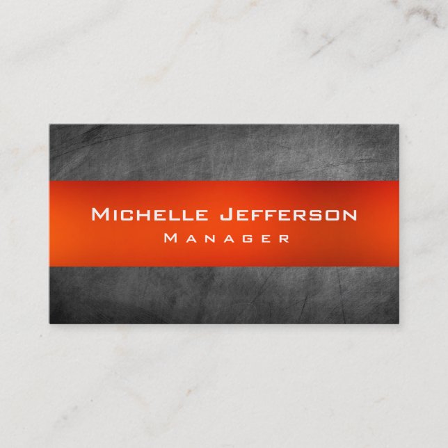 Carte de visite Orange Chalkboard Grey Manager (Devant)