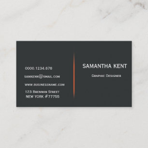 Carte De Visite Orange chic et noir modernes