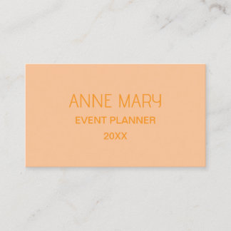 Carte De Visite Orange Corail Peach Couleur Personnalisée Mariage