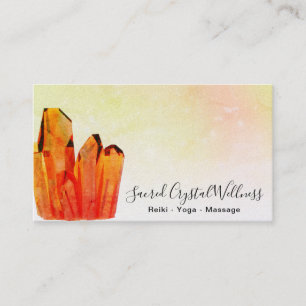 Carte De Visite ~ Orange Crystal Cluster Pastel Rainbow