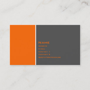 Carte De Visite Orange de base de deux couleurs