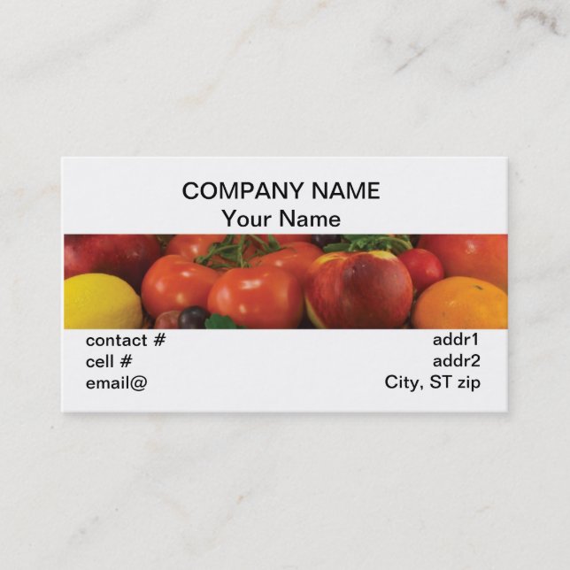 Carte De Visite orange de citron de tomate (Devant)