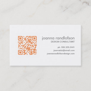 Carte de visite orange de CODE de la mandarine QR