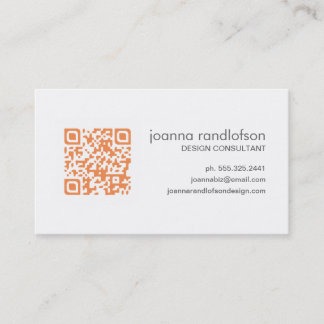 Carte de visite orange de CODE de la mandarine QR