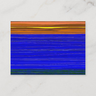 Carte de visite orange de mer de bleu de ciel