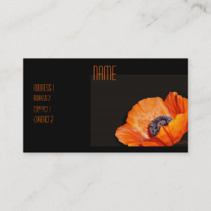 Carte de visite orange de pavot