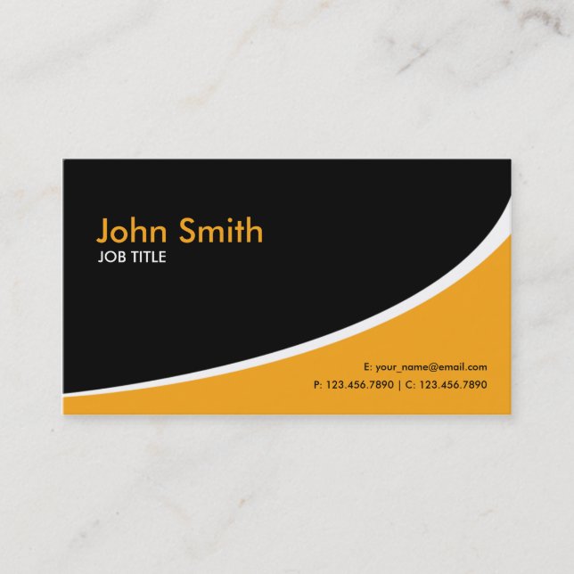 Carte De Visite Orange de pointe simple simple moderne (Devant)