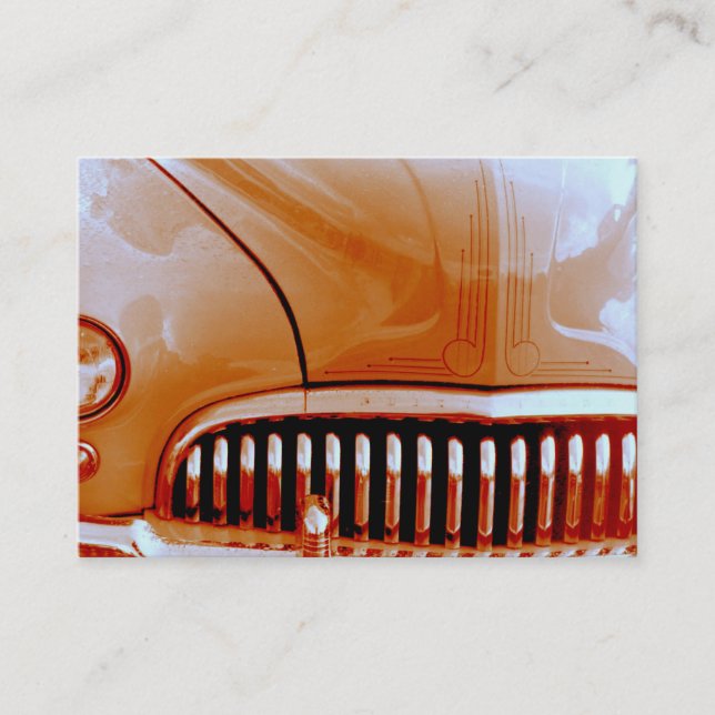 Carte de visite orange de traîneau d'avance (Devant)
