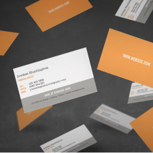 Carte De Visite Orange & Gray Minimal