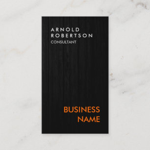 Carte de visite orange gris gris bois vertical