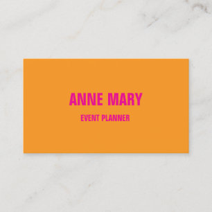 Carte De Visite Orange Hot rose Mariage, planificateur d'événement