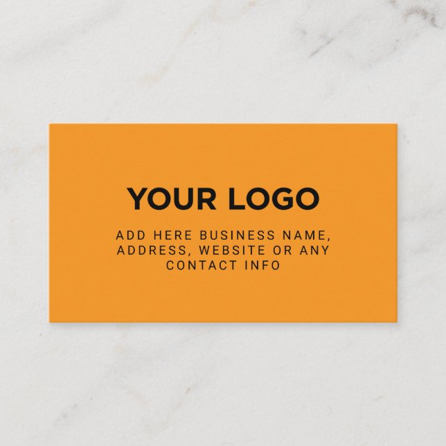Carte De Visite Orange | Logo de société simple (Devant)