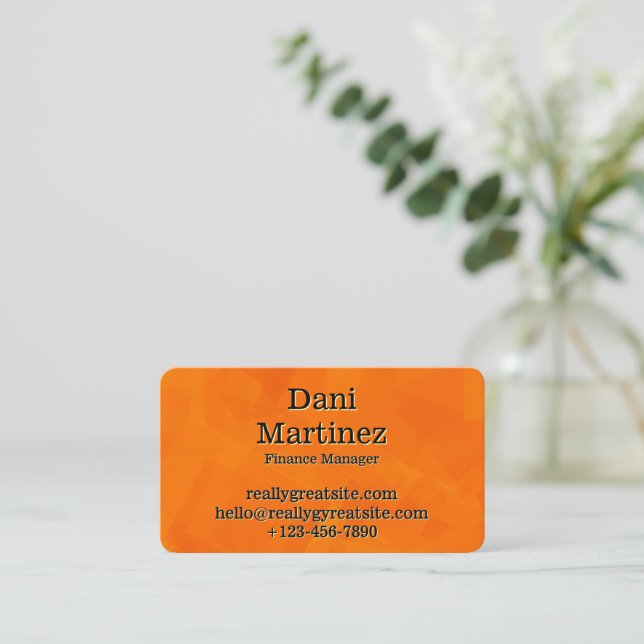 Carte De Visite Orange Mat Luxe (Debout devant)