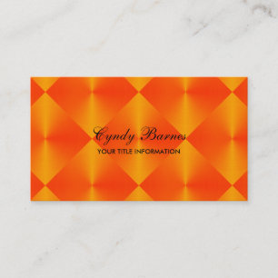 Carte De Visite Orange Métallo Look Carreaux Diamond