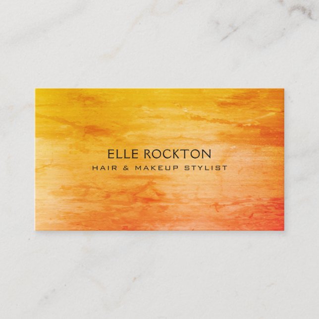 Carte de visite orange minimaliste 1974 (Devant)