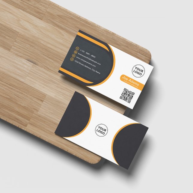 Carte De Visite Orange Moderne Professionnel Entreprise Scannable (Créateur téléchargé)