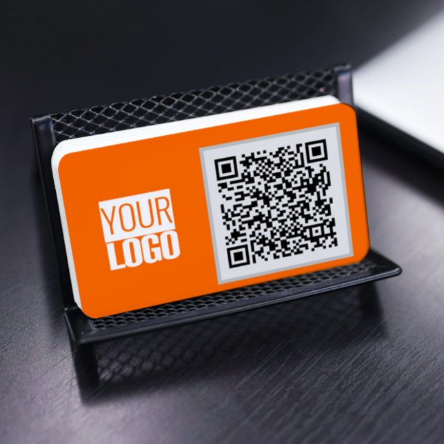 carte de visite orange néon - Code QR (Créateur téléchargé)