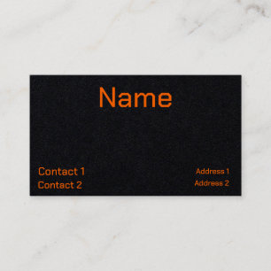 carte de visite orange néon et noir