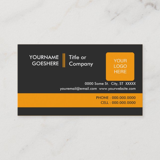 Carte De Visite orange professionnelle 2 (Devant)