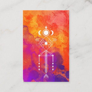 Carte De Visite *~* Orange Purple Reiki Primal Aztec Tribal