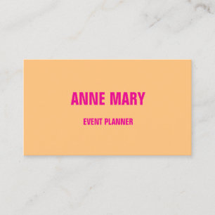 Carte De Visite Orange rose coloré brillant Planificateur d'événem