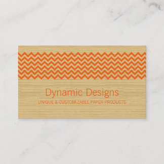 Carte de visite Orange Rustique Chevron
