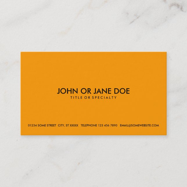 Carte De Visite orange simple (Devant)