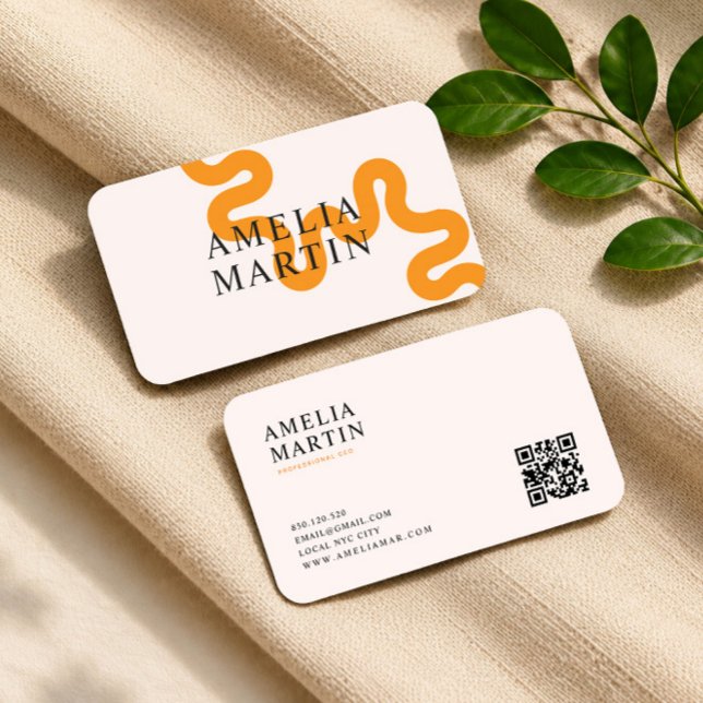 carte de visite orange simple moderne pour les ent (Créateur téléchargé)