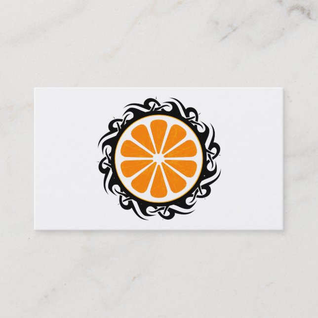 Carte De Visite orange tribale (Devant)