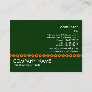 Carte De Visite Orange - Vert foncé