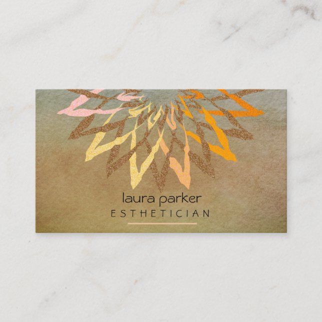 Carte De Visite Orange Yellow Lotus Fleur Yoga Enseignant (Devant)