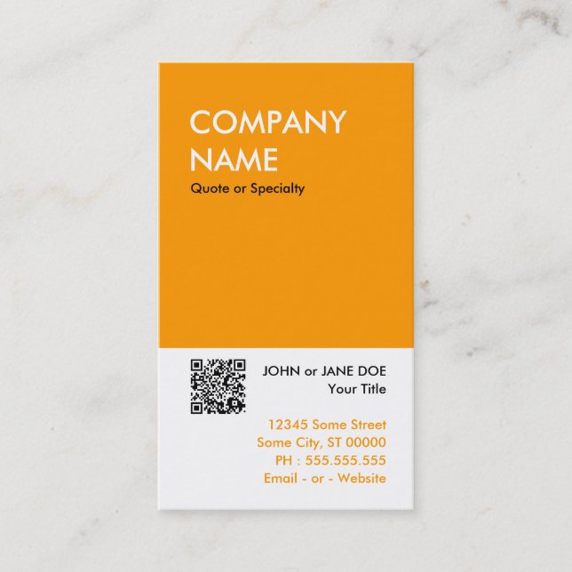 Carte De Visite oranges audacieuses conception de votre propre cod (Devant)