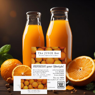 Carte De Visite Oranges bio, bar à jus