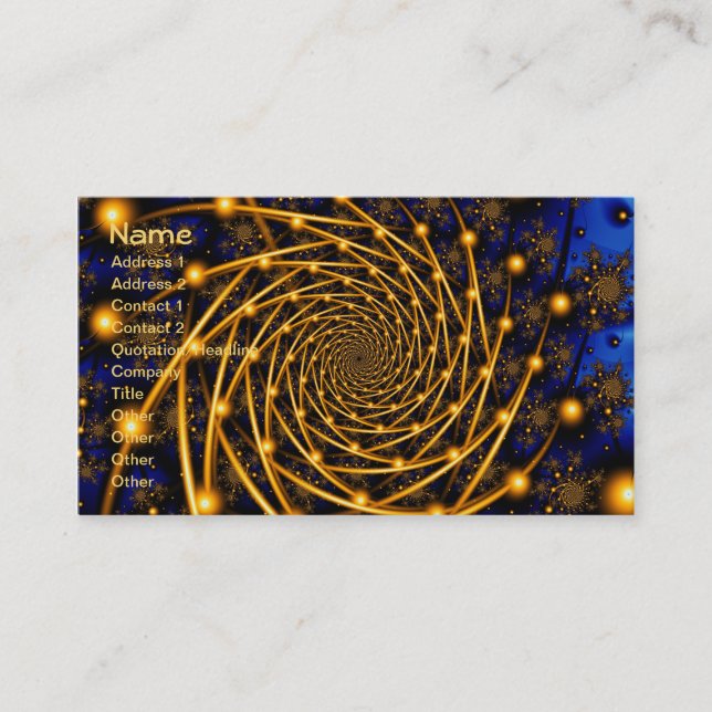 Carte De Visite Orbite or art fractal (Devant)