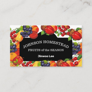 Carte De Visite Orchard Farmer's Market Saison Fruits Business Car