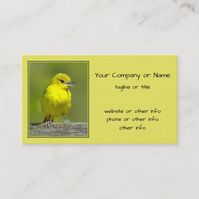 Carte De Visite Orchard Oriole - Photo originale (Devant)